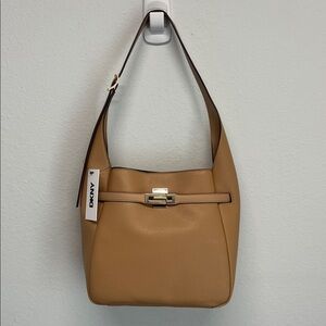 Donna Karen NY | Camel Pebbled Finish Shoulder Bag